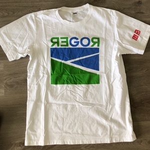 Roger Federer US Open Uniqlo Mens Shirt Large